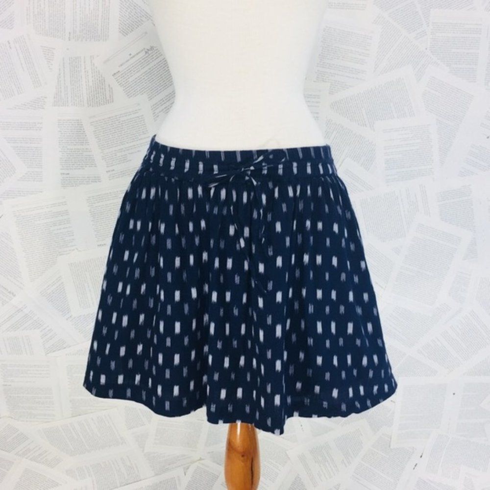 Madewell Draw String Skirt Navy White Size Small